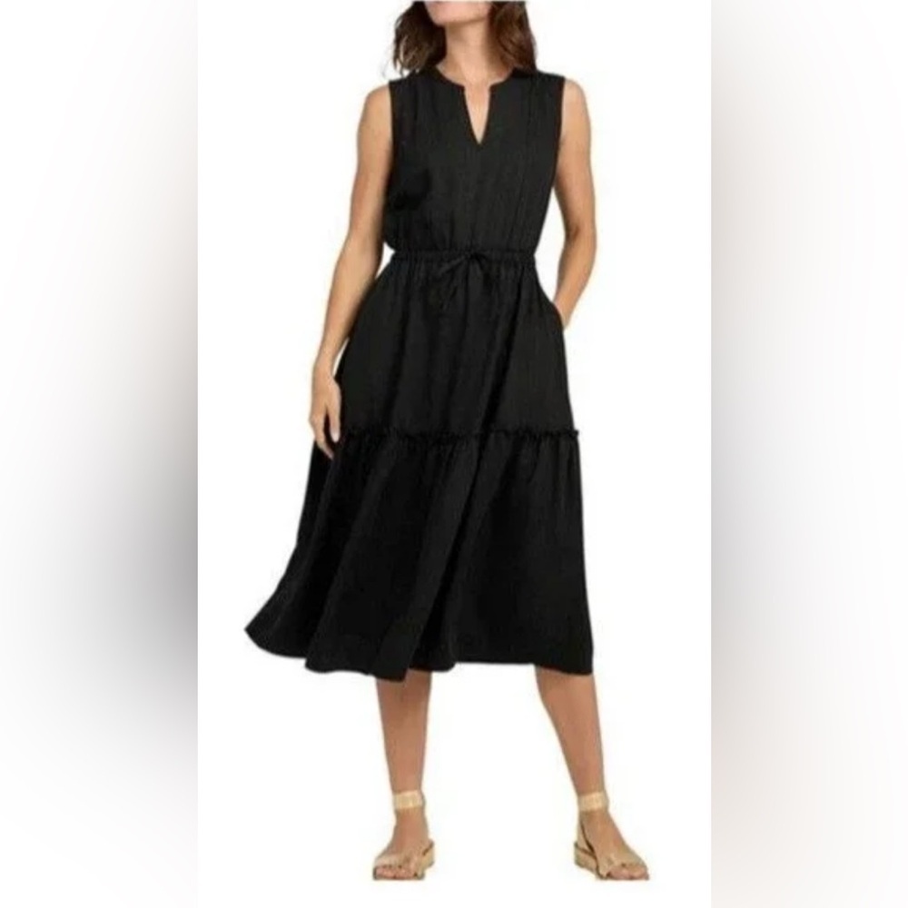 Lands' End Sleeveless Tiered Lycocell Dress